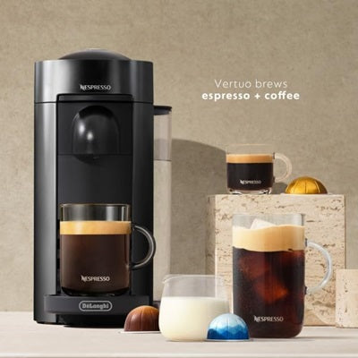 Nespresso Vertuo Plus Coffee and Espresso Maker by De'Longhi, Black 110v.