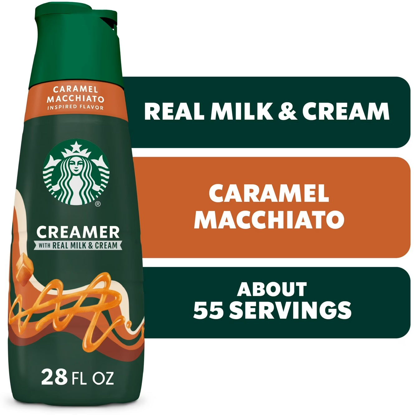 Starbucks Liquid Coffee Creamer Caramel Macchiato Flavored Creamer, 28 fl oz