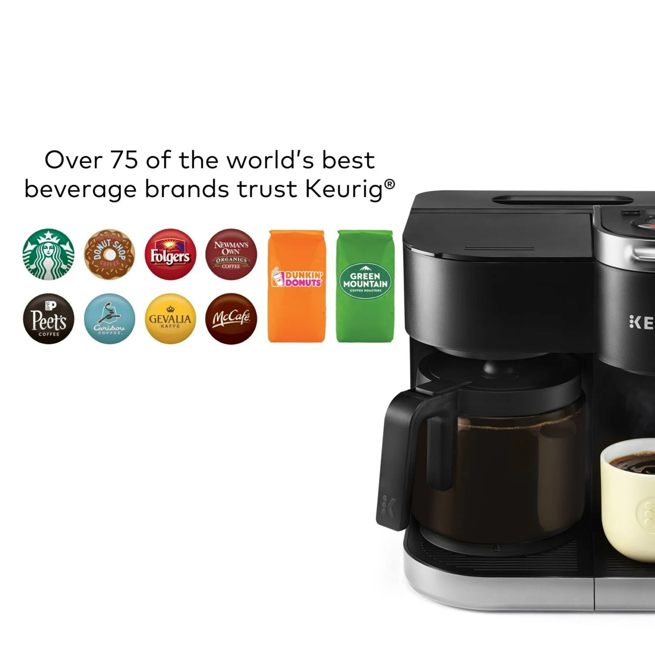 Keurig K-Duo Single Serve K-Cup Pod & Carafe Coffee Maker, 110V,  Black