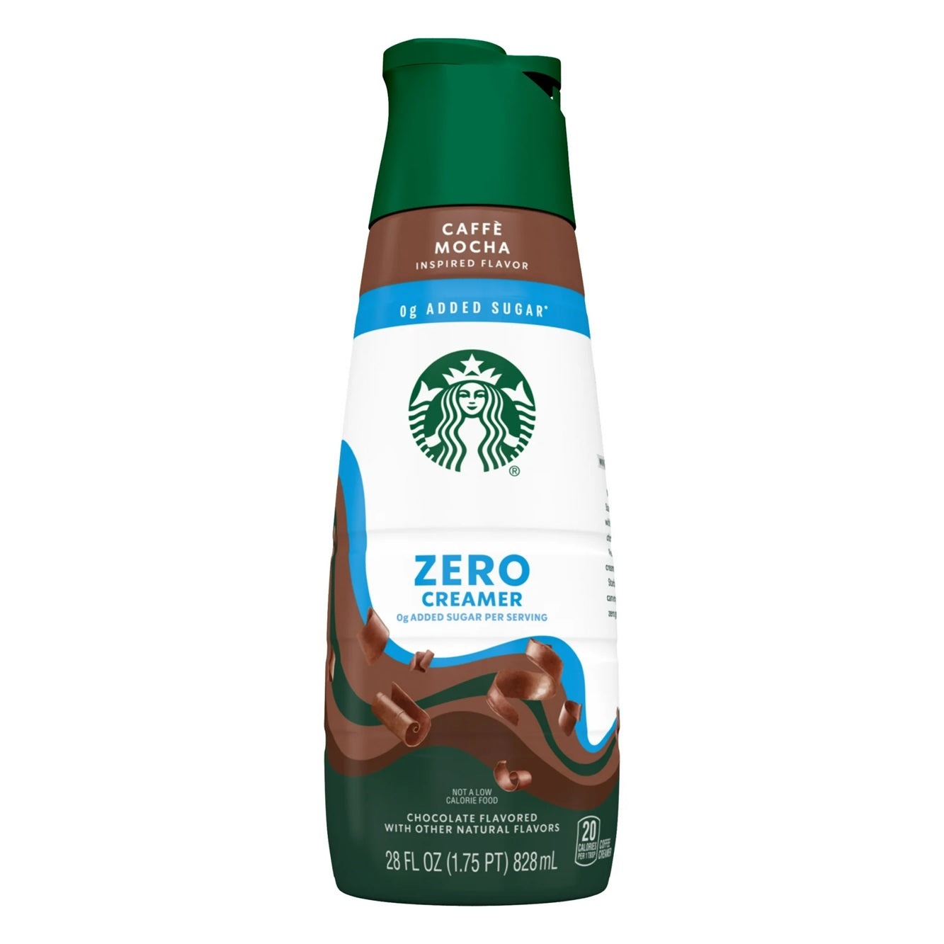 Starbucks Zero Sugar Chocolate Flavored Coffee Creamer, Inspired by Caffe Mocha, 28 fl oz Bottle