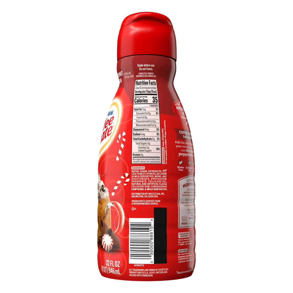 Coffee mate Peppermint Mocha Non-Dairy Liquid Coffee Creamer, 32 fl oz