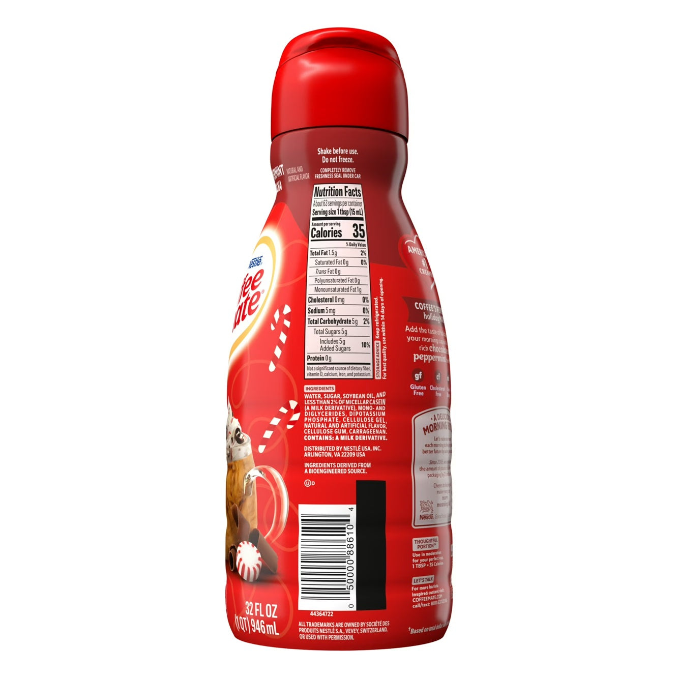 Coffee mate Peppermint Mocha Non-Dairy Liquid Coffee Creamer, 32 fl oz