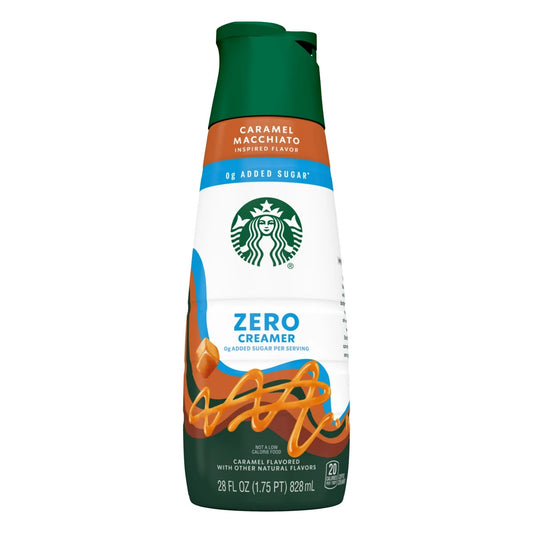 Starbucks Zero Grams Added Sugar, Caramel Flavored Coffee Creamer, Inspired by Caramel Macchiato, 28 fl oz