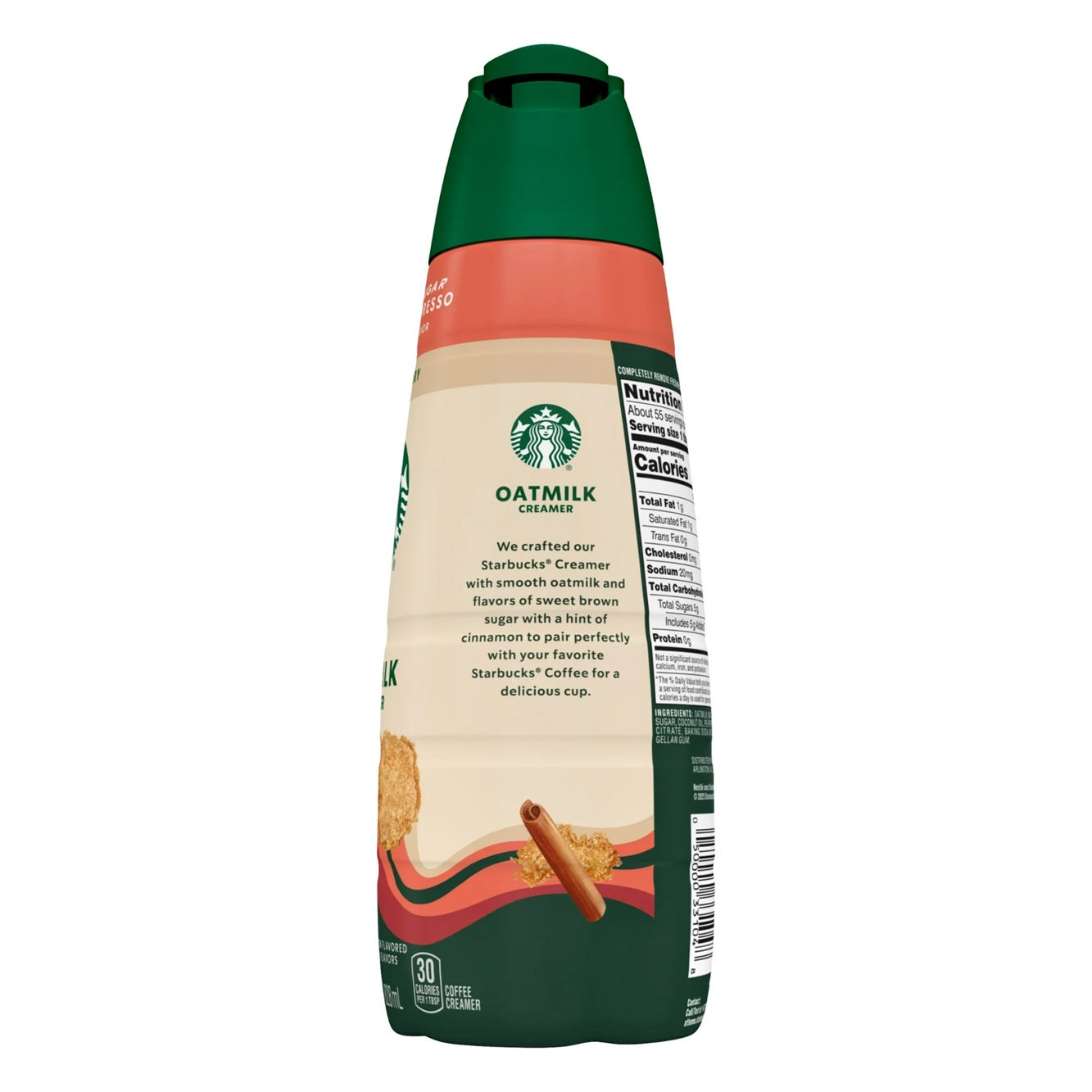 Starbucks Non-Dairy Brown Sugar Cinnamon Flavored Creamer, Oatmilk Coffee Creamer, Inspired by Brown Sugar Shaken Espresso 28 fl oz