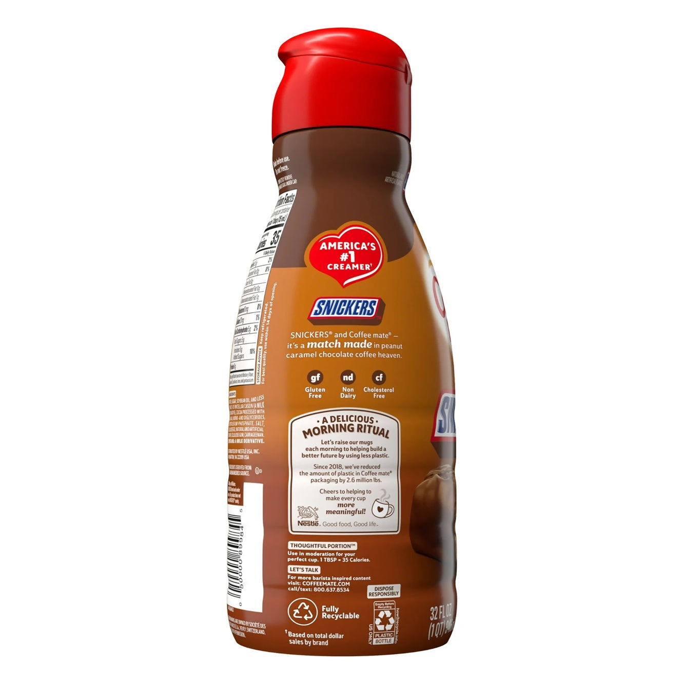 Coffee mate Snickers Flavored Liquid Coffee Creamer, 32 fl oz