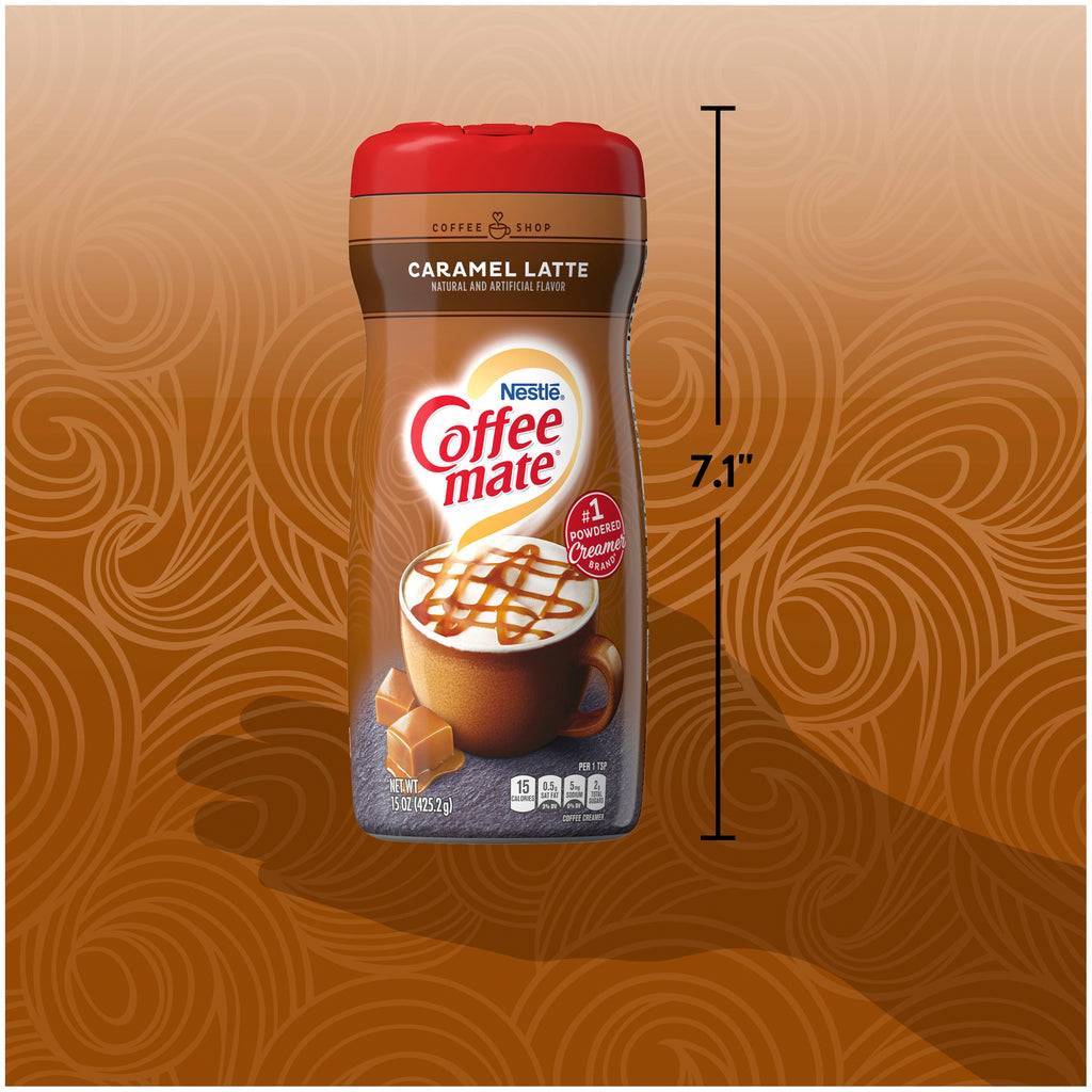 COFFEE MATE Caramel Latte Powder Coffee Creamer 15 Oz. Canister Non-dairy Lactose Free Creamer