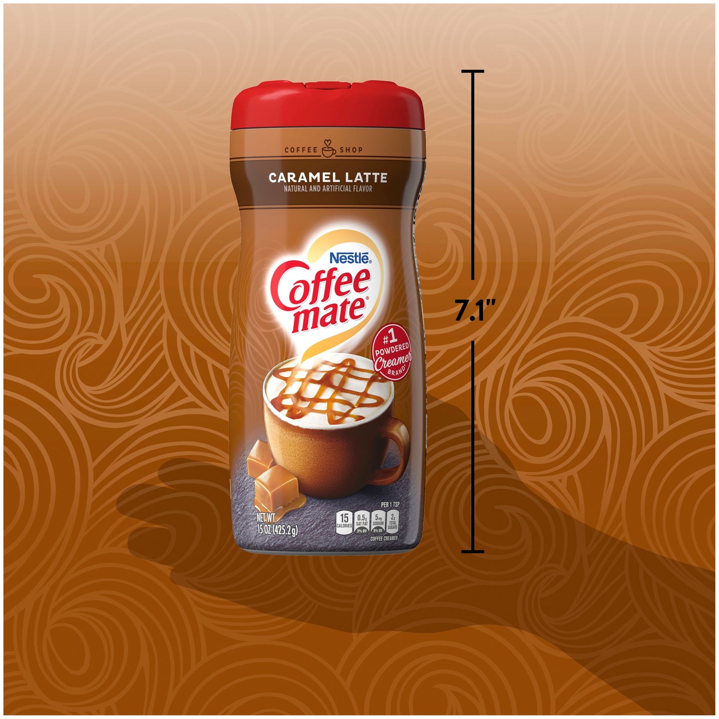 COFFEE MATE Caramel Latte Powder Coffee Creamer 15 Oz. Canister Non-dairy Lactose Free Creamer