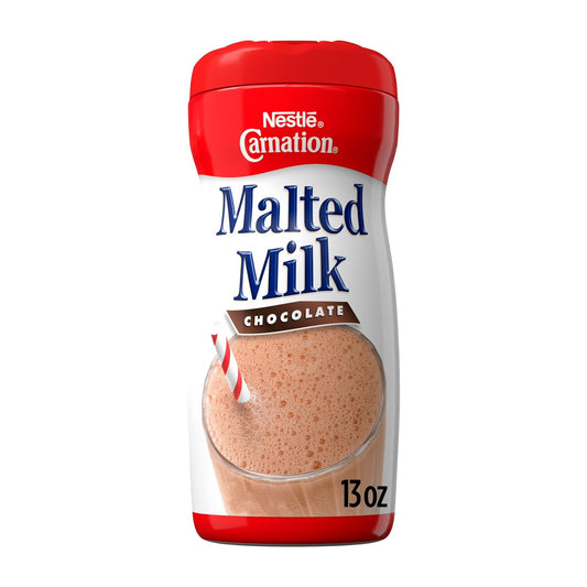Nestle Carnation Chocolate Malted Milk Instant Stir In Powder Mix, 13 oz Canister