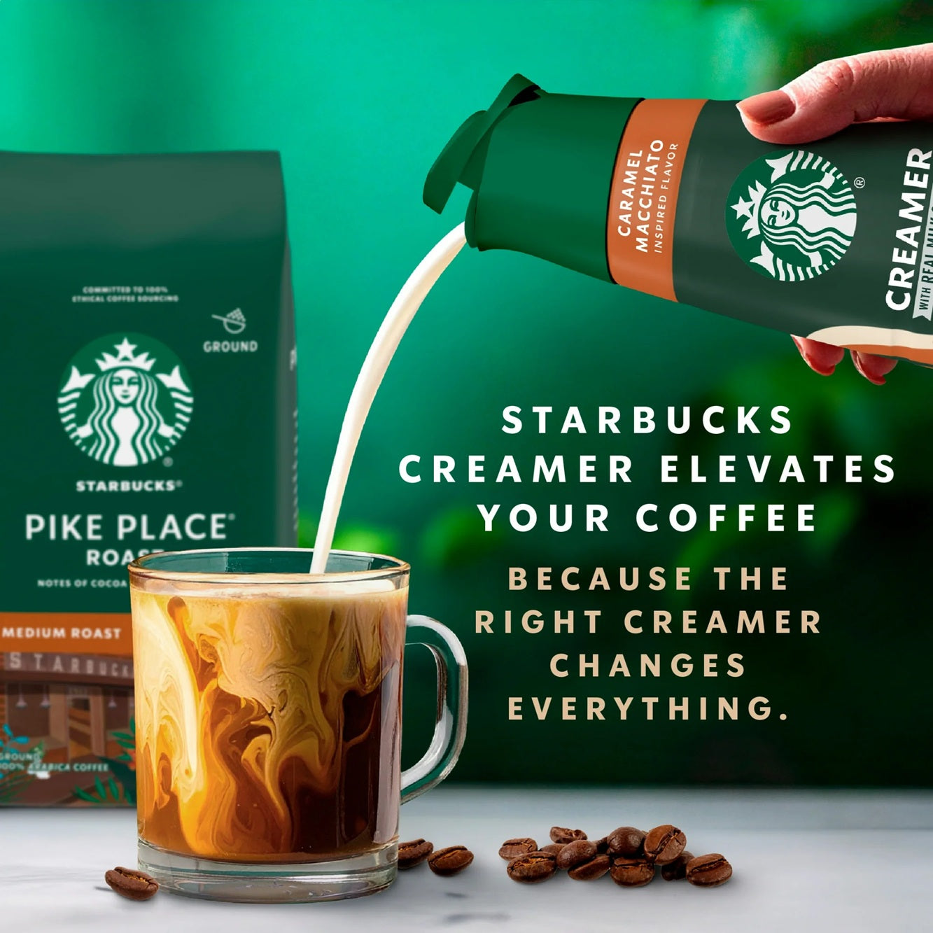 Starbucks Liquid Coffee Creamer Caramel Macchiato Flavored Creamer, 28 fl oz