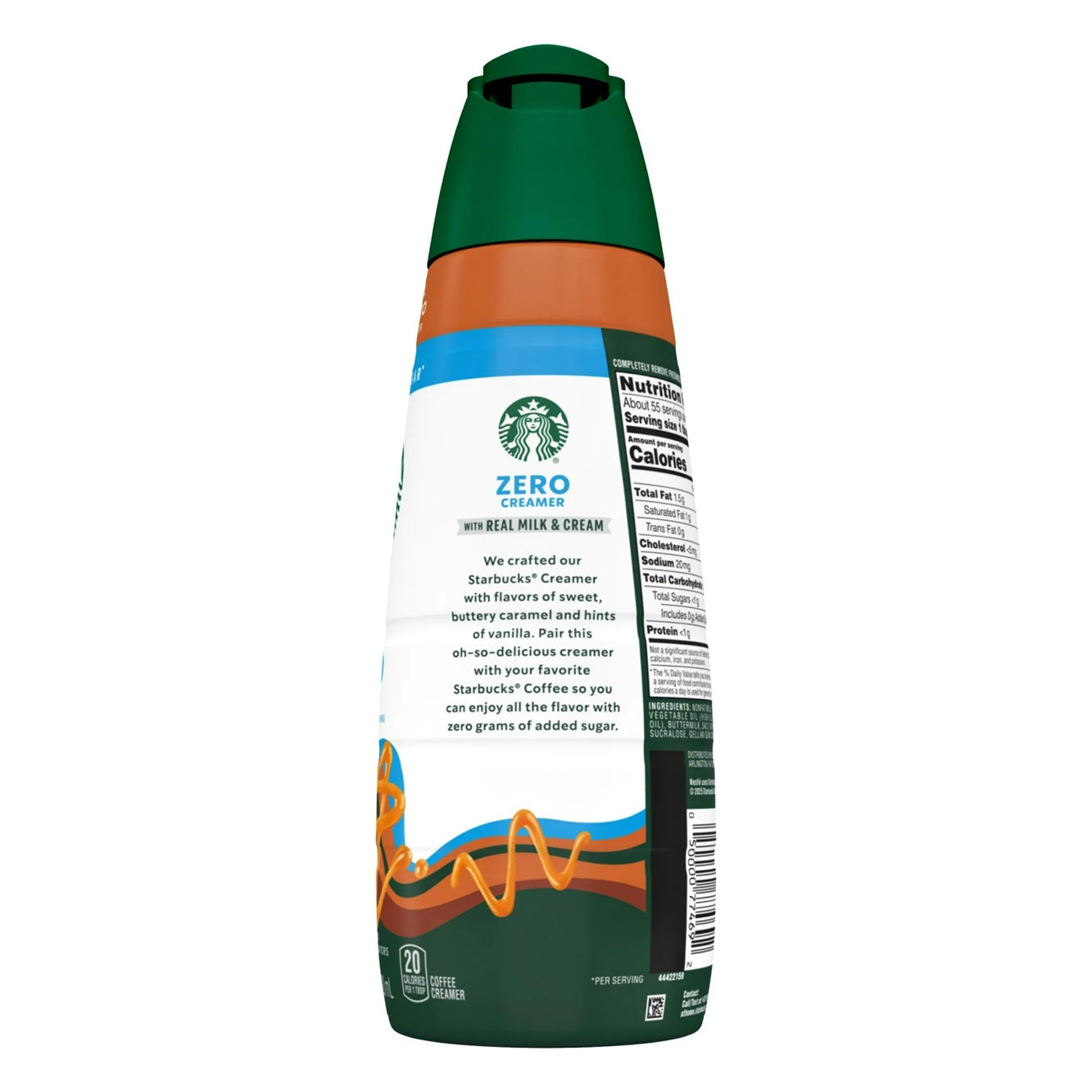 Starbucks Zero Grams Added Sugar, Caramel Flavored Coffee Creamer, Inspired by Caramel Macchiato, 28 fl oz