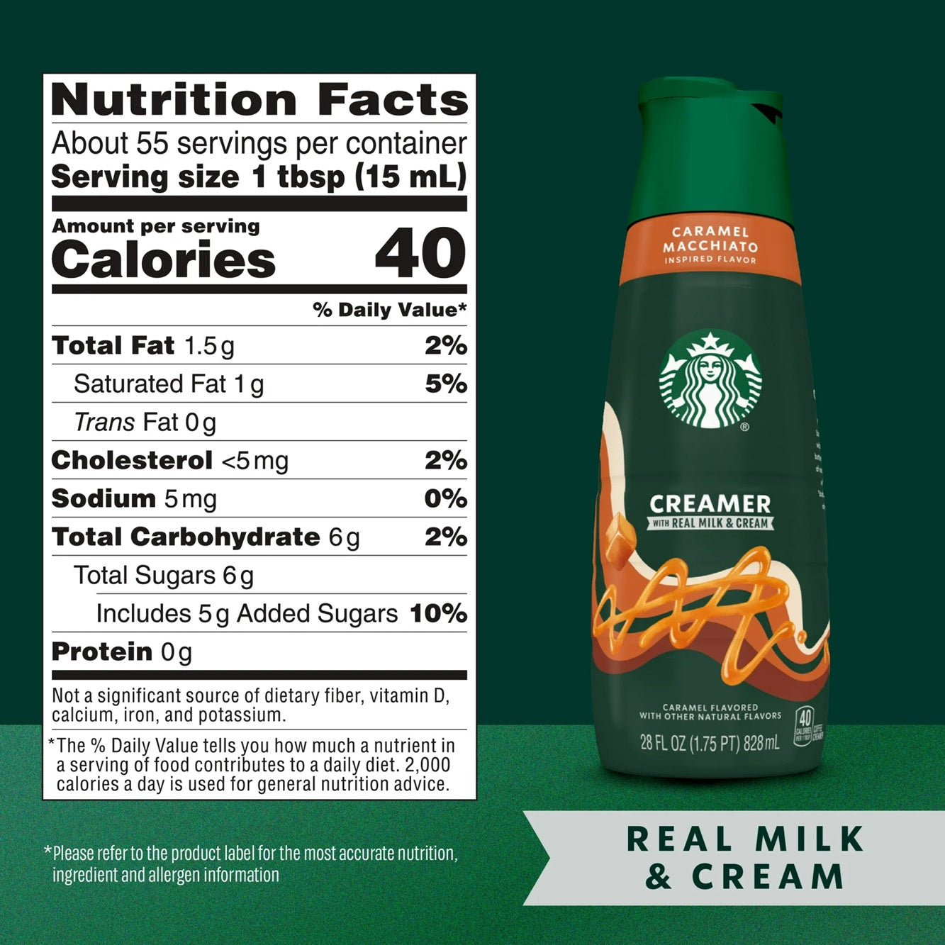 Starbucks Liquid Coffee Creamer Caramel Macchiato Flavored Creamer, 28 fl oz