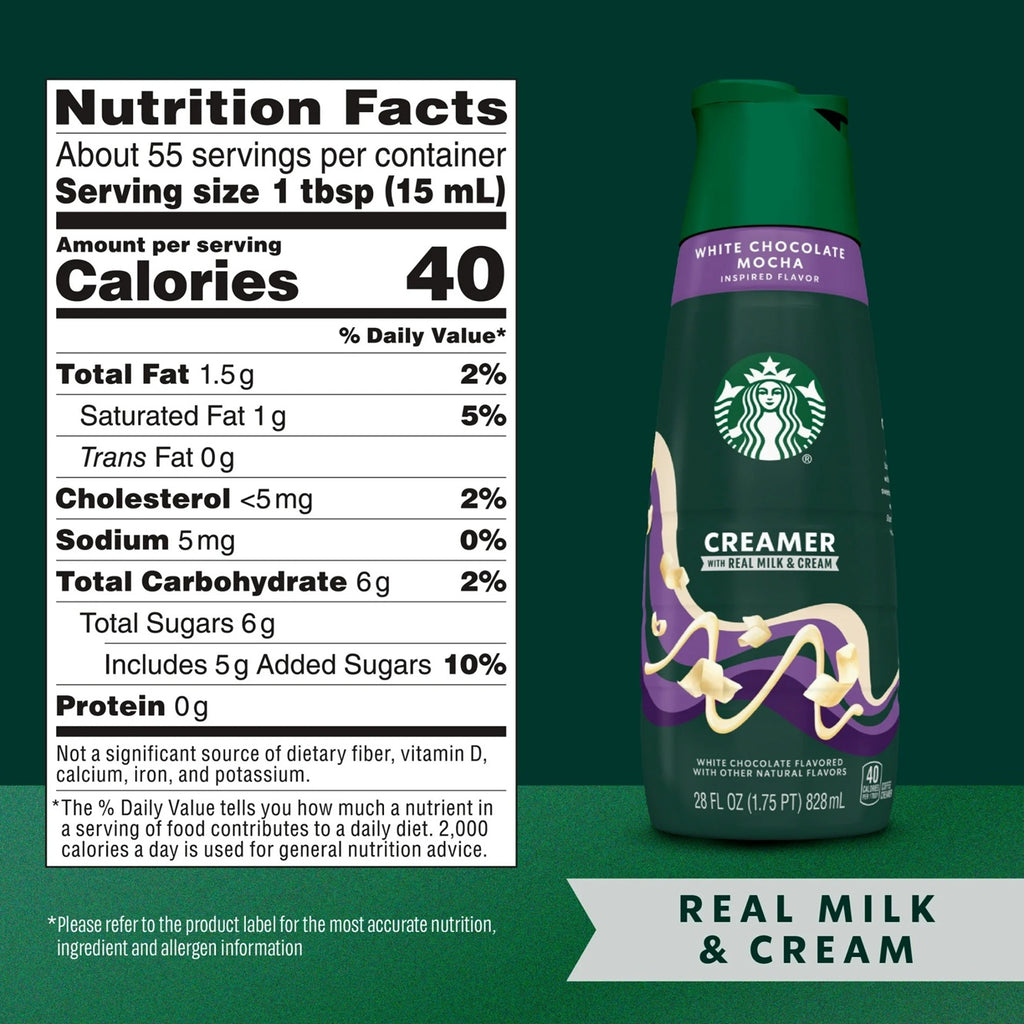 Starbucks Liquid Coffee Creamer White Chocolate Creamer, 28 fl oz