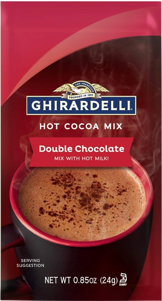 Ghirardelli Double Chocolate Hot Cocoa Mix, 0.85-Ounce Packets