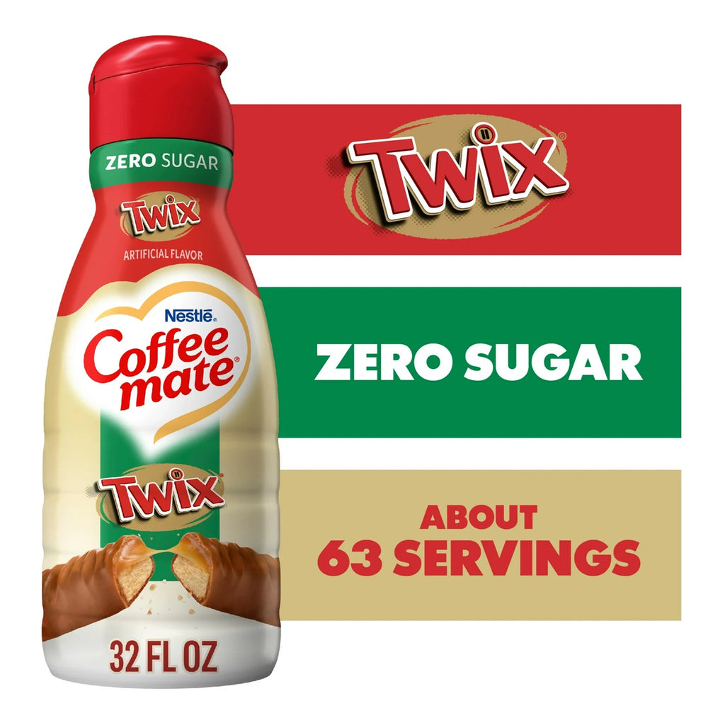 Coffee mate Twix Flavored Coffee Creamer, Zero Sugar, Gluten-Free Creamer, 63 Servings 32 fl oz