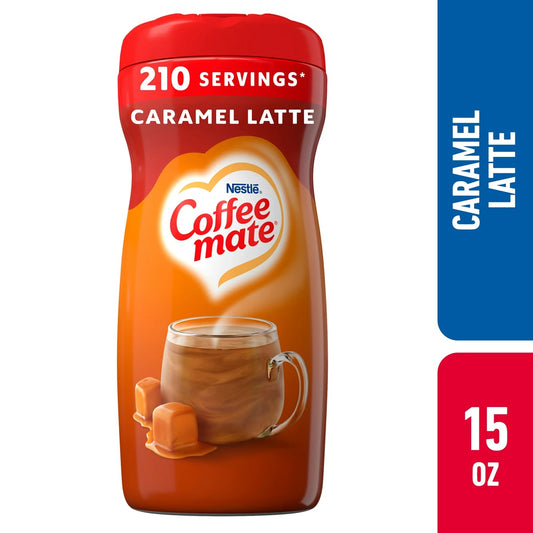 COFFEE MATE Caramel Latte Powder Coffee Creamer 15 Oz. Canister Non-dairy Lactose Free Creamer