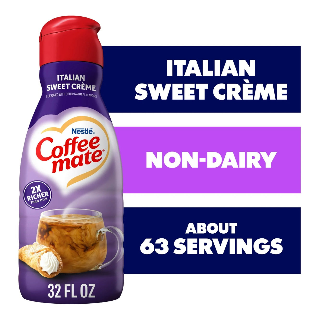 Coffee mate Italian Sweet Crème Gluten Free Liquid Coffee Creamer, 32 fl oz