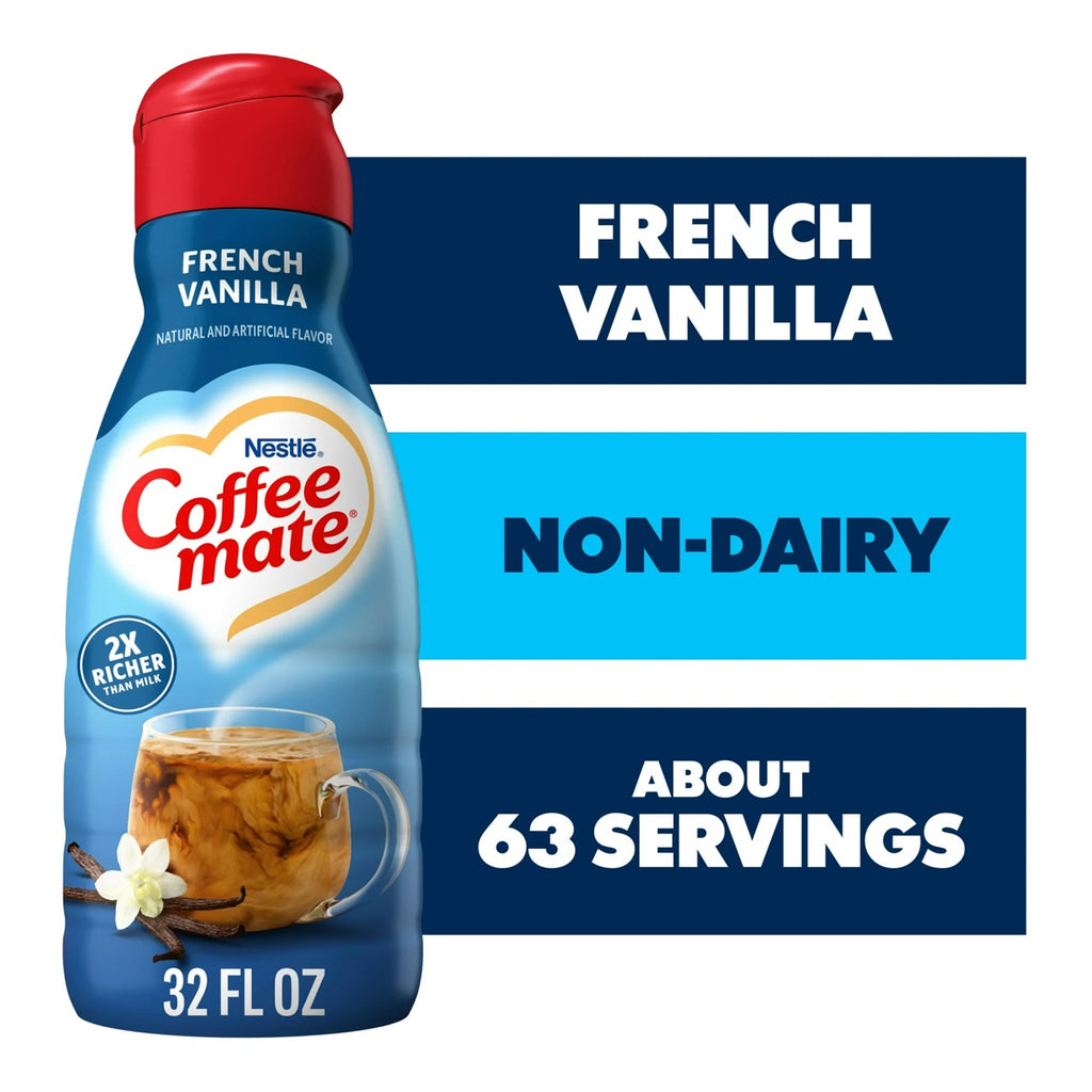 Coffee mate French Vanilla Liquid Non-Dairy Coffee Creamer, 32 fl oz