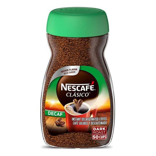 NESCAFÉ CLÁSICO Decaf Dark Roast Coffee, Instant Coffee, 3.5 oz, 1 Jar