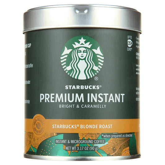 Starbucks Premium Instant Coffee, Blonde Roast, 100% Arabica Beans,3.17 Oz