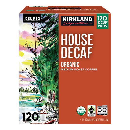 Kirkland Signature Coffee Organic House Decaf K-Cup Pod, 120-count