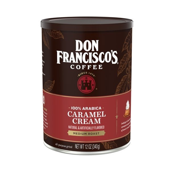 Don Francisco's Caramel Cream Ground Flavored Coffee: Rich, Aromatic 100% Arabica Beans -12 oz