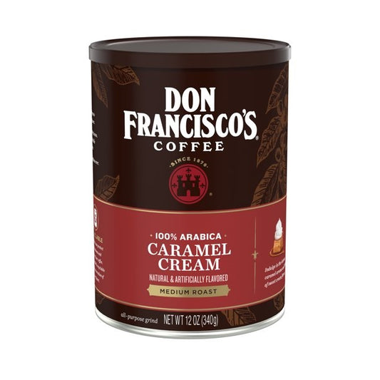 Don Francisco's Caramel Cream Ground Flavored Coffee: Rich, Aromatic 100% Arabica Beans -12 oz