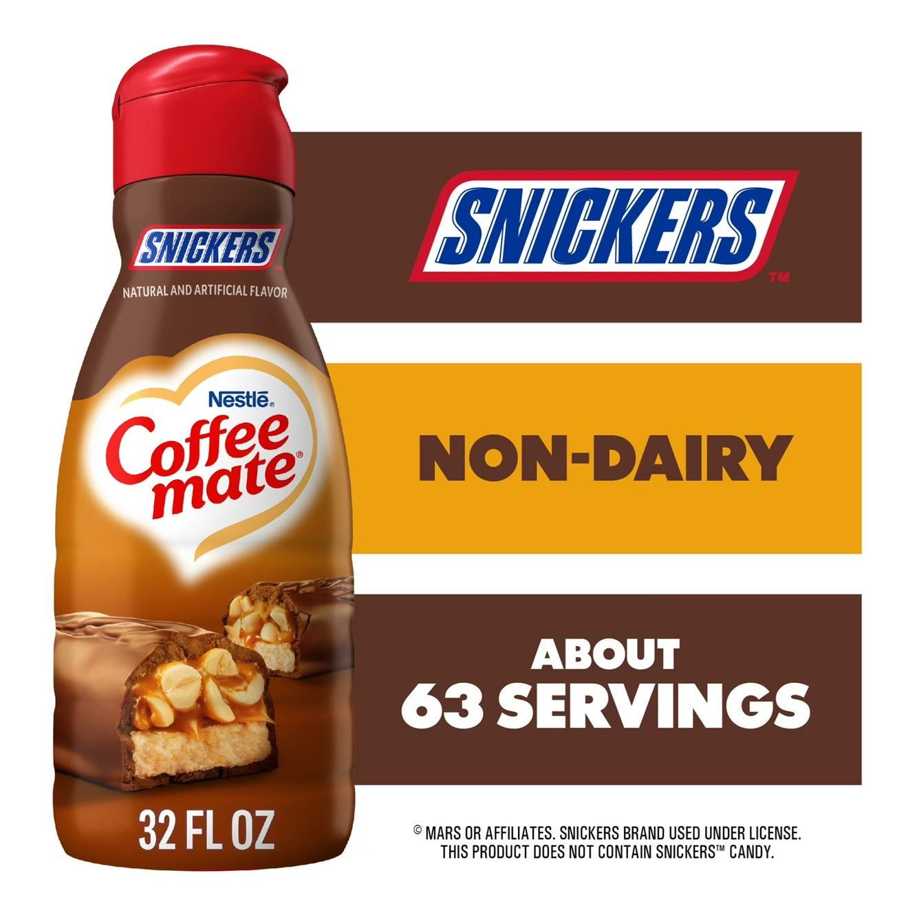 Coffee mate Snickers Flavored Liquid Coffee Creamer, 32 fl oz