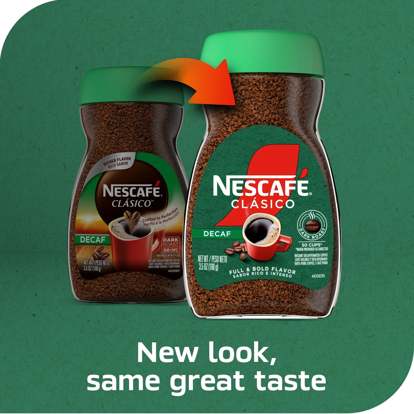 NESCAFÉ CLÁSICO Decaf Dark Roast Coffee, Instant Coffee, 3.5 oz, 1 Jar