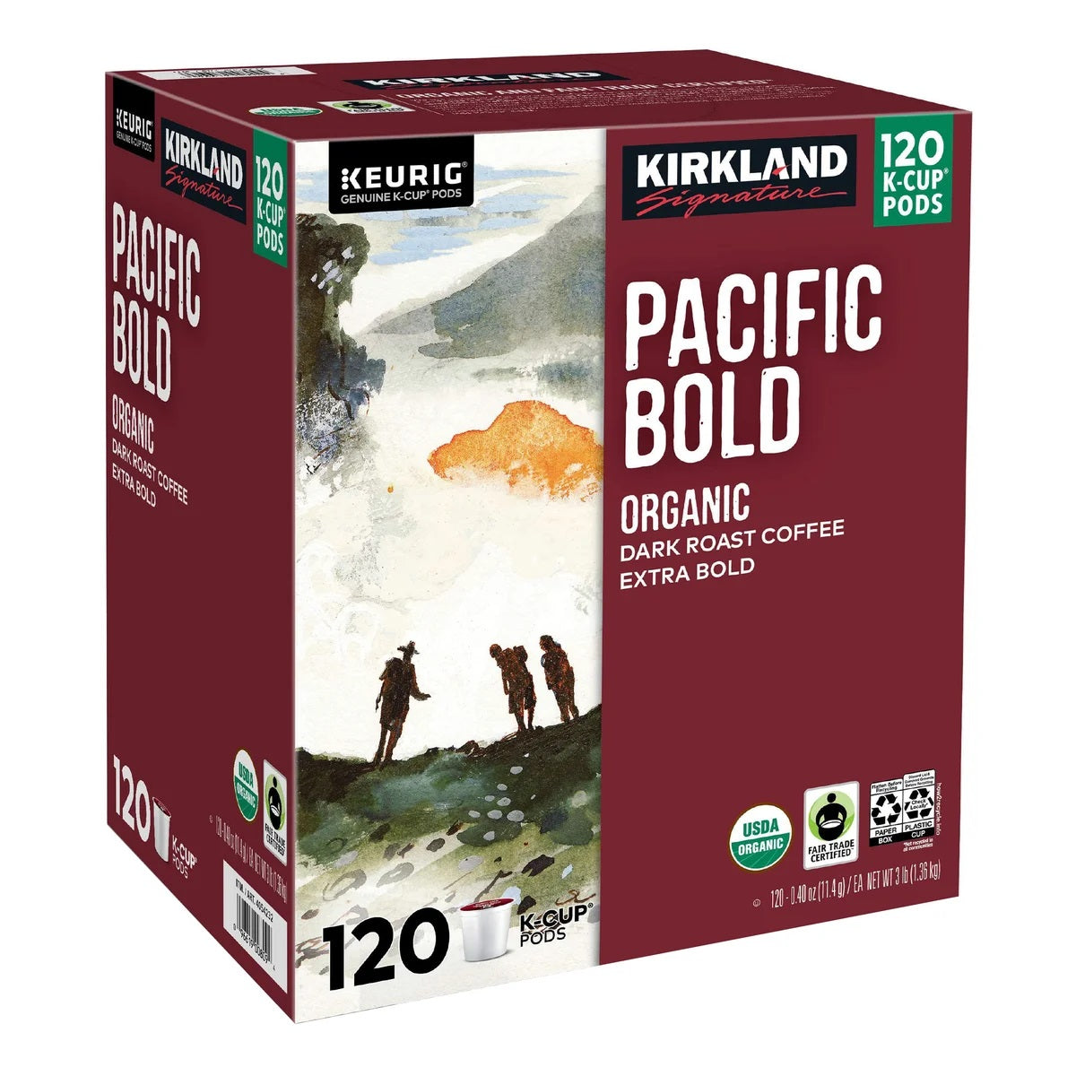 Kirkland Signature Coffee Organic Pacific Bold K-Cup Pod, 120-count