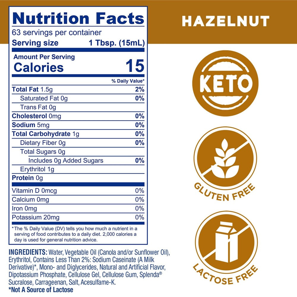 SPLENDA Hazelnut Liquid Coffee Creamer, 32 fl oz Bottle