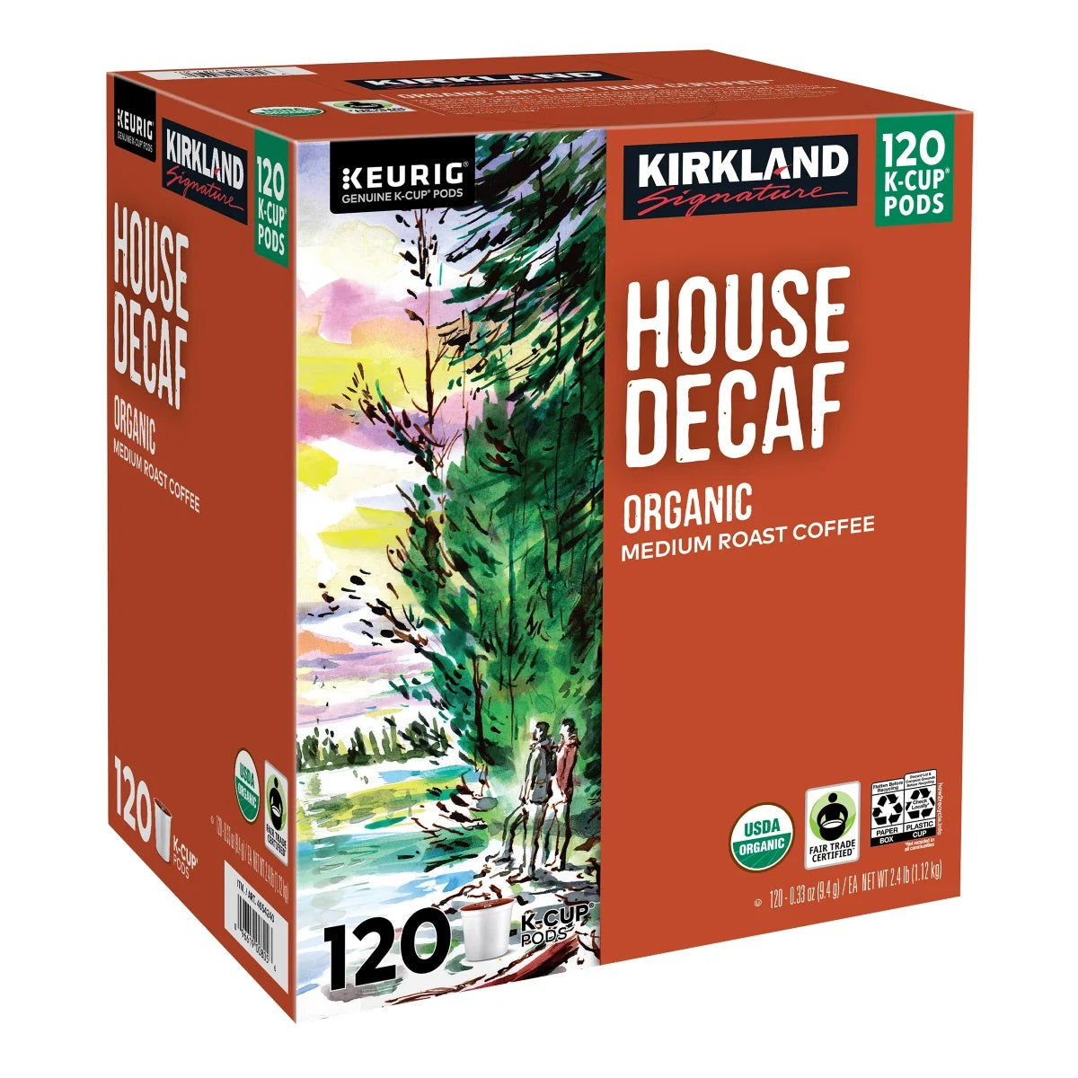 Kirkland Signature Coffee Organic House Decaf K-Cup Pod, 120-count