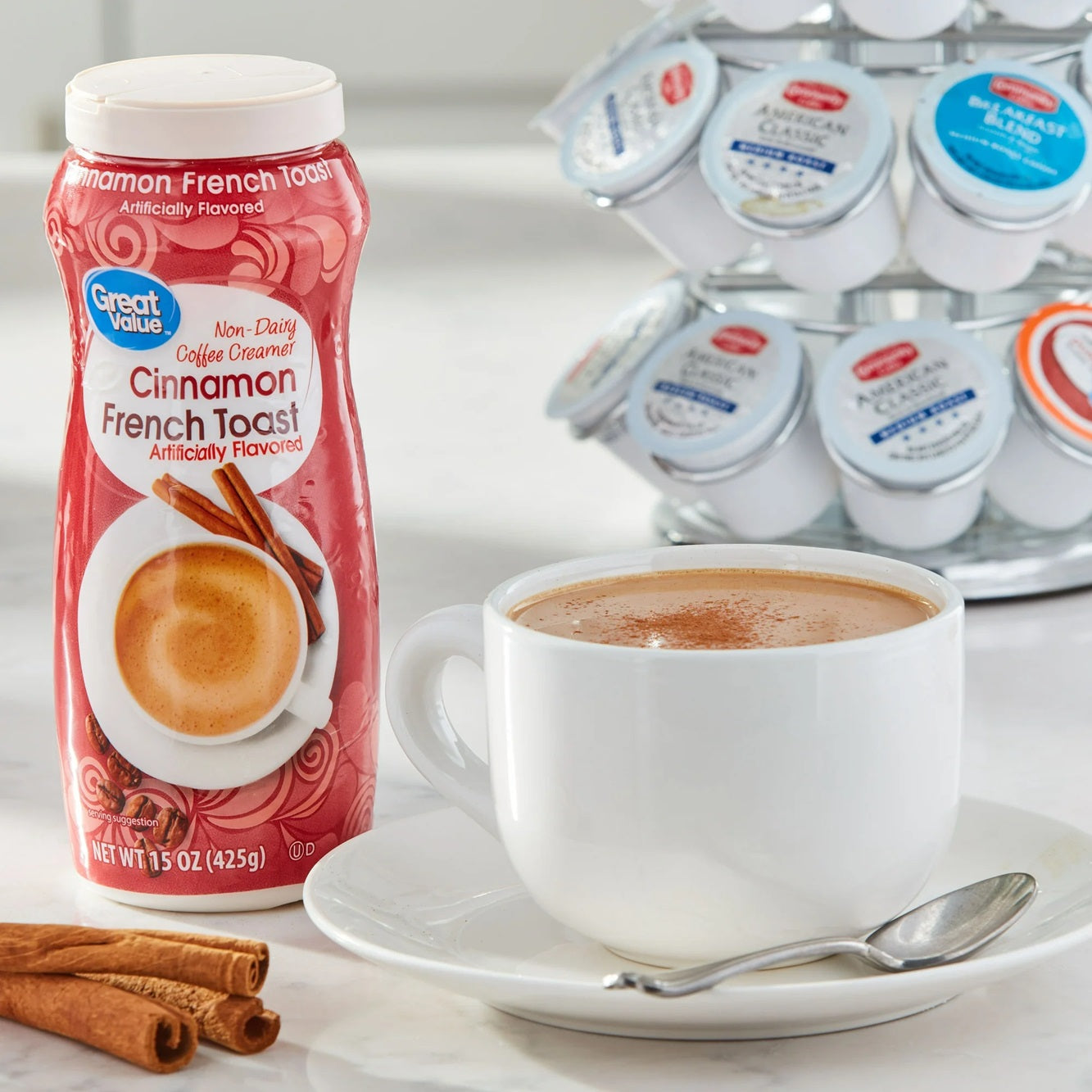 Great Value Cinnamon French Toast Non-Dairy Coffee Creamer, 15 oz