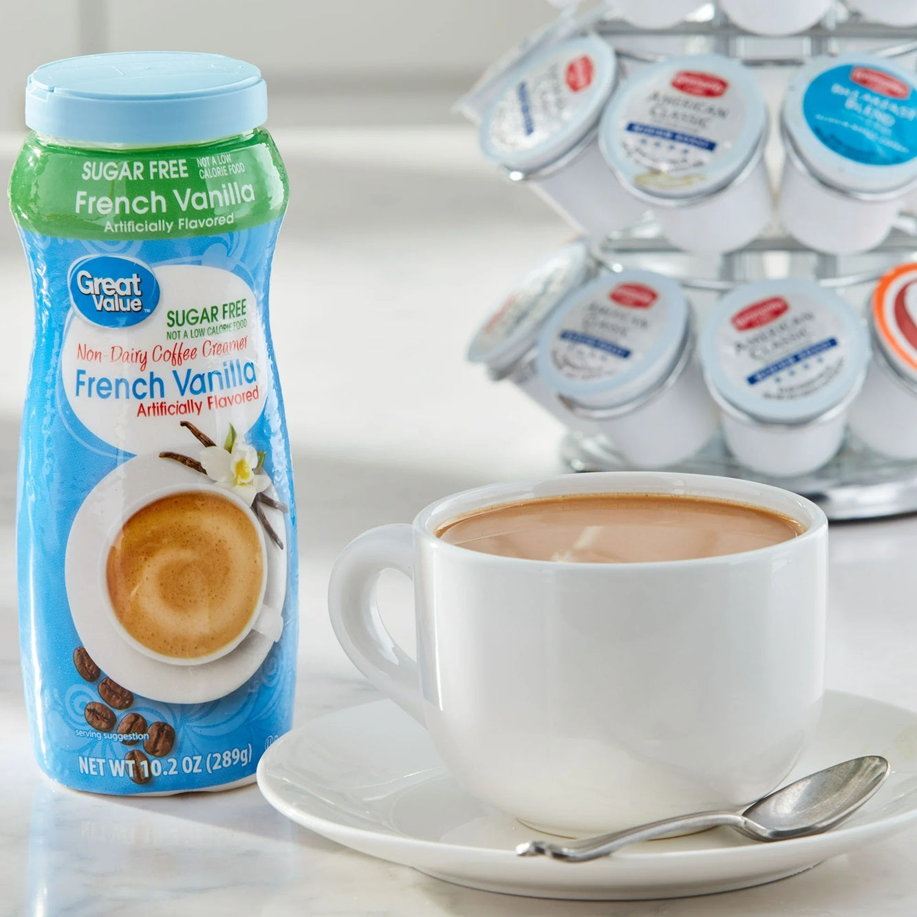 Great Value French Vanilla Non-Dairy Coffee Creamer, Sugar-Free, 10.2 oz