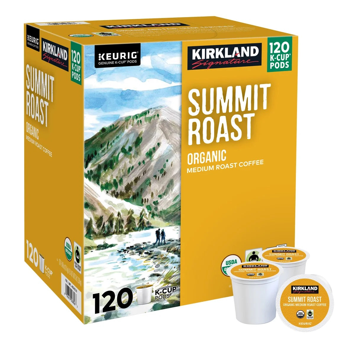 Kirkland Signature Coffee Organic Summit Roast K-Cup Pod, 120-count