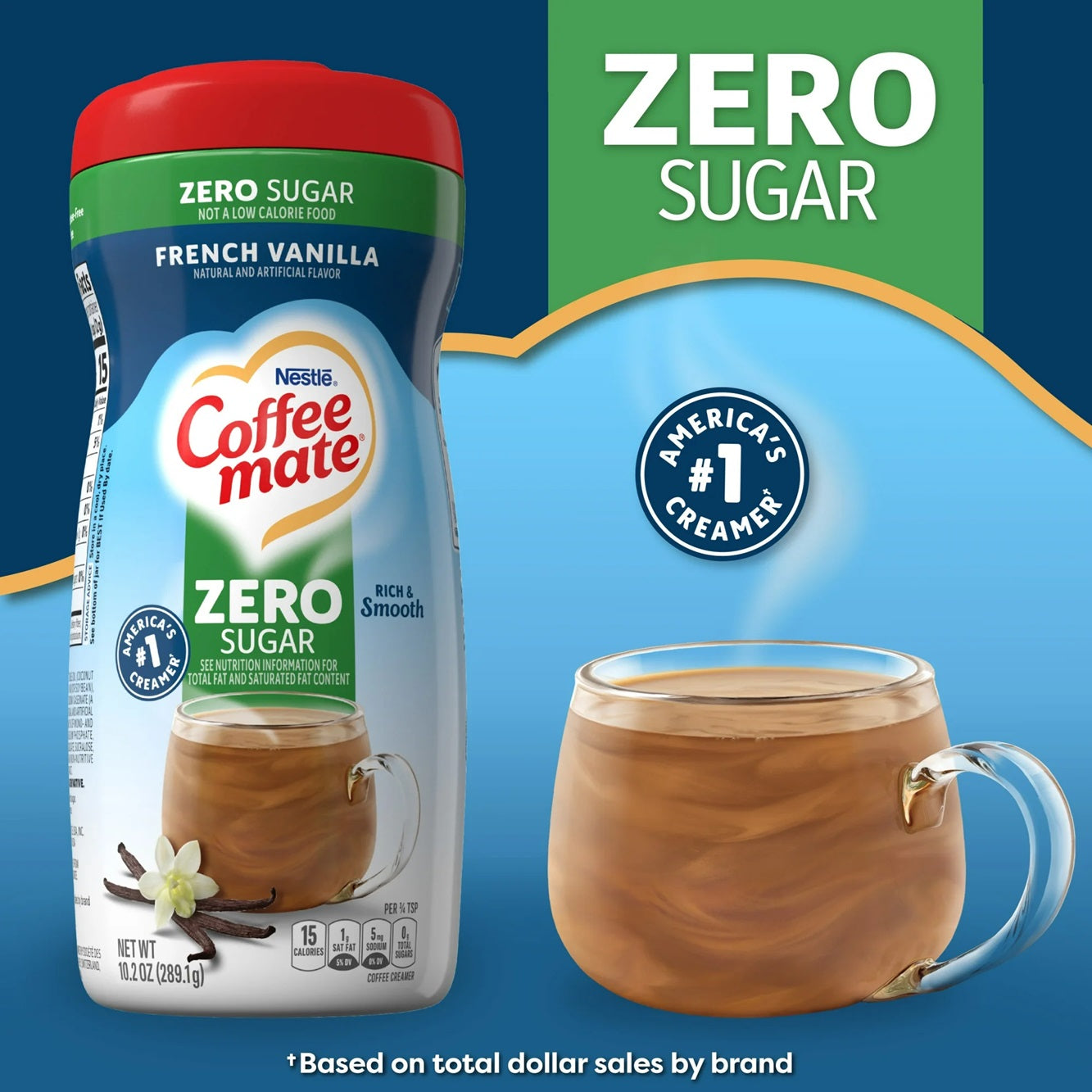 Nestle Coffee mate  | French Vanilla Sugar Free Powder Coffee Creamer | 10.2 oz.