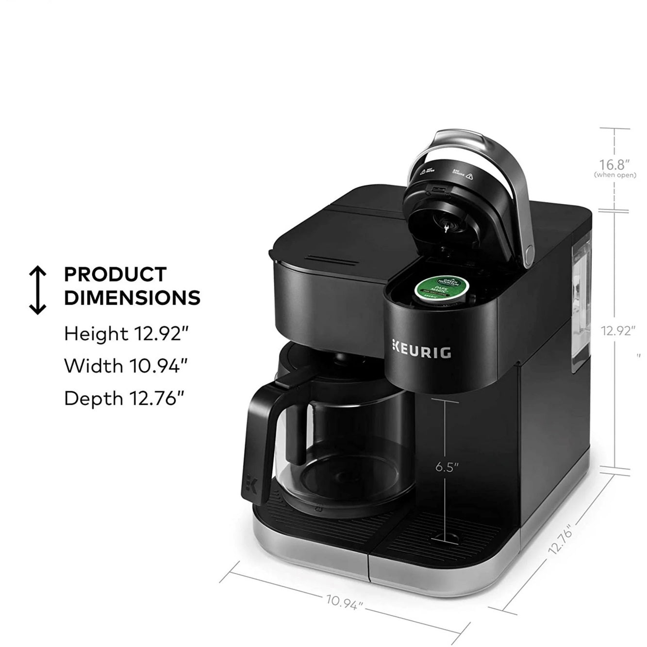 Keurig K-Duo Single Serve K-Cup Pod & Carafe Coffee Maker, 110V,  Black