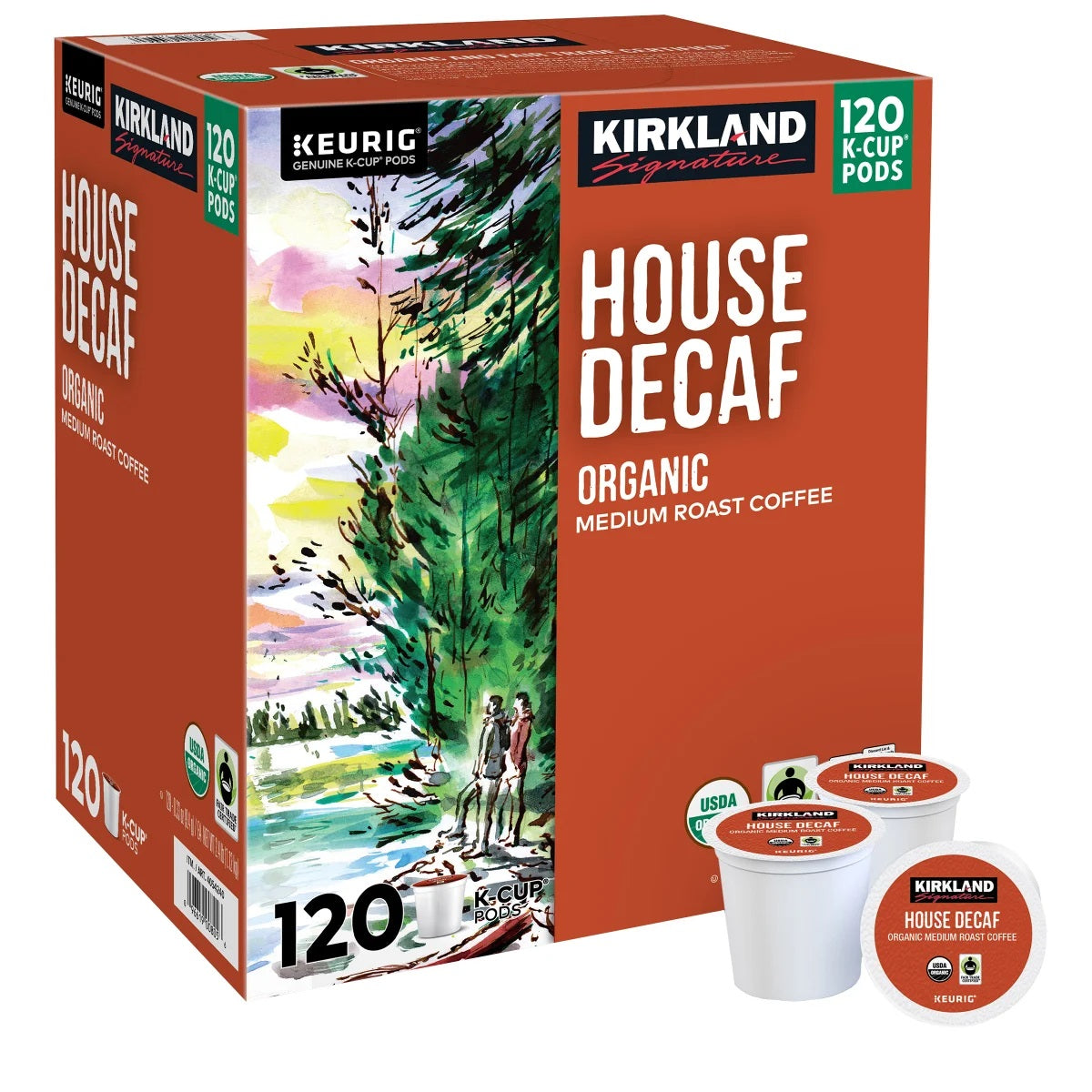 Kirkland Signature Coffee Organic House Decaf K-Cup Pod, 120-count