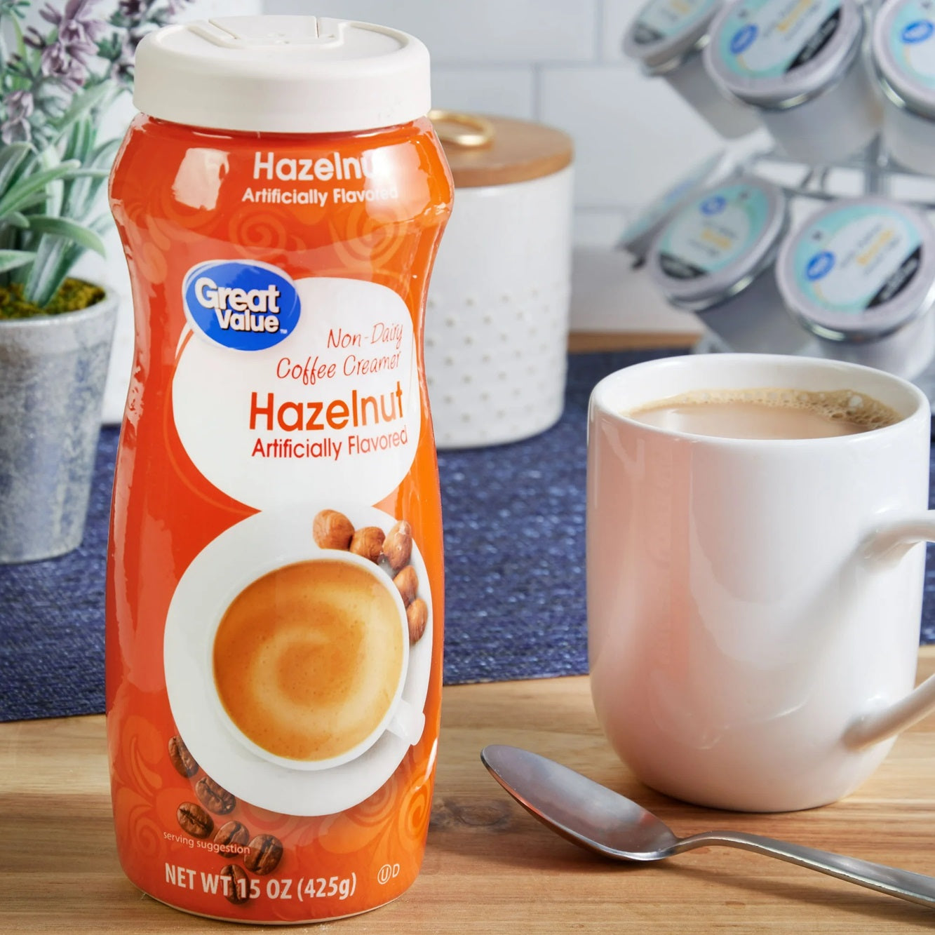 Great Value Non-Dairy Hazelnut Coffee Creamer, 15 oz
