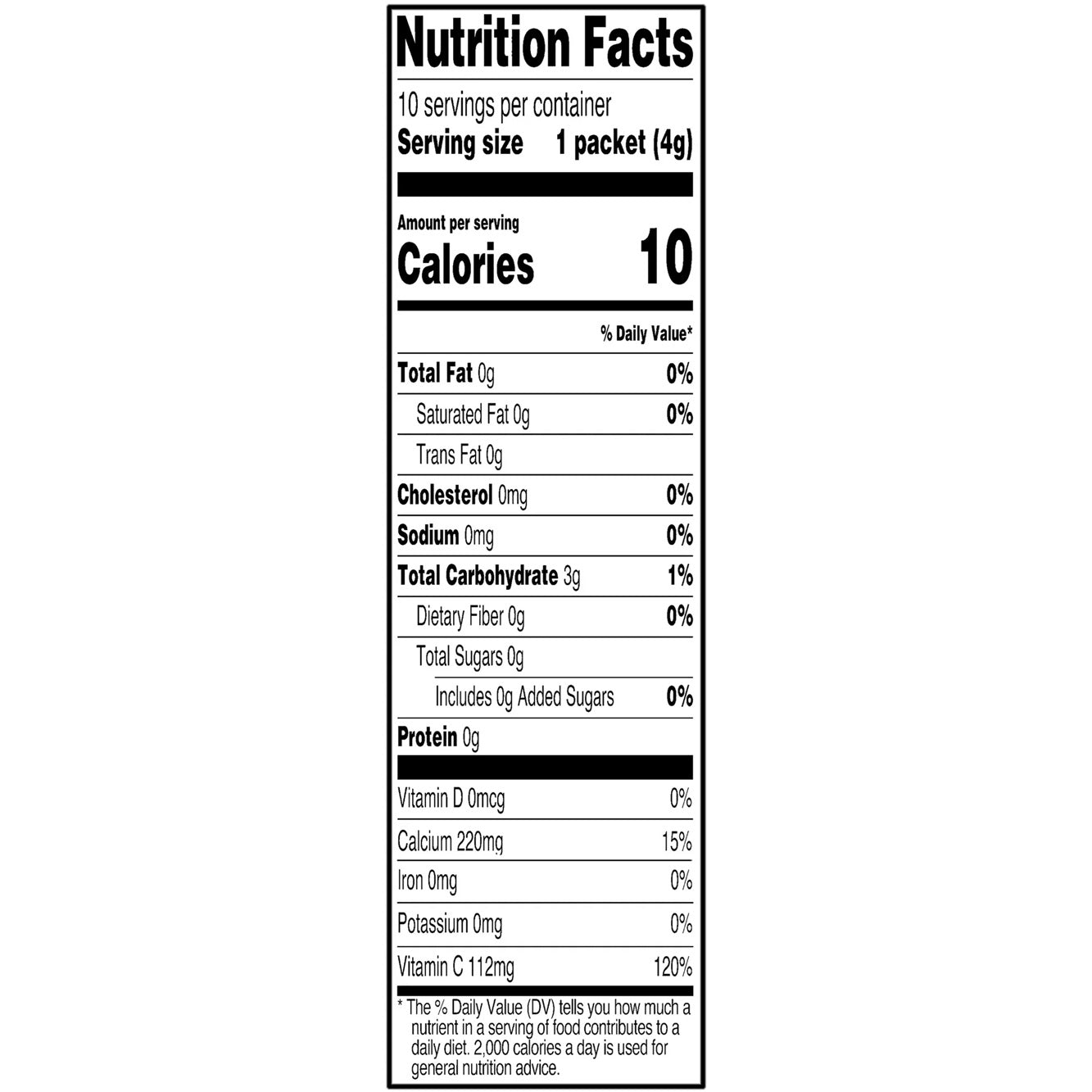 Great Value Sugar-Free Orange Early Rise Drink Mix, 0.14 oz, 10 Count