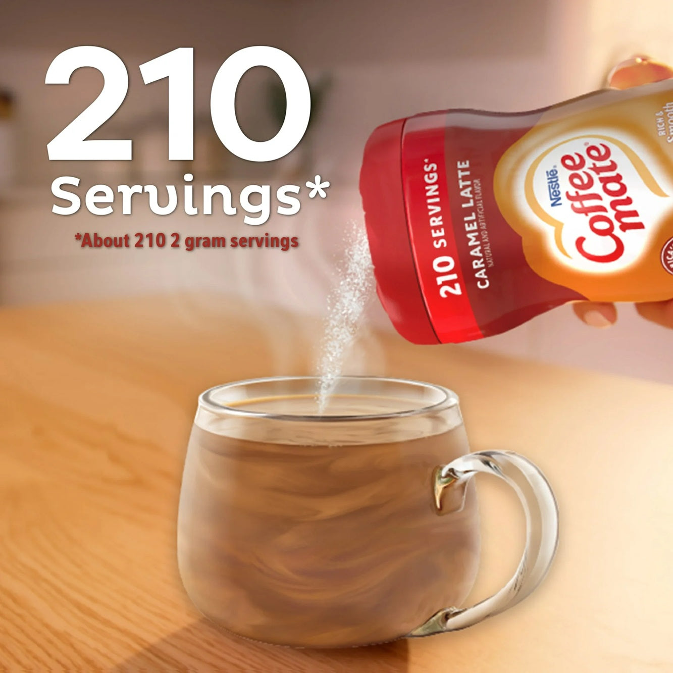 COFFEE MATE Caramel Latte Powder Coffee Creamer 15 Oz. Canister Non-dairy Lactose Free Creamer
