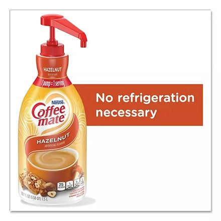Coffee Mate Hazelnut Liquid Coffee Creamer | Pump Bottle, 50.7 Oz
