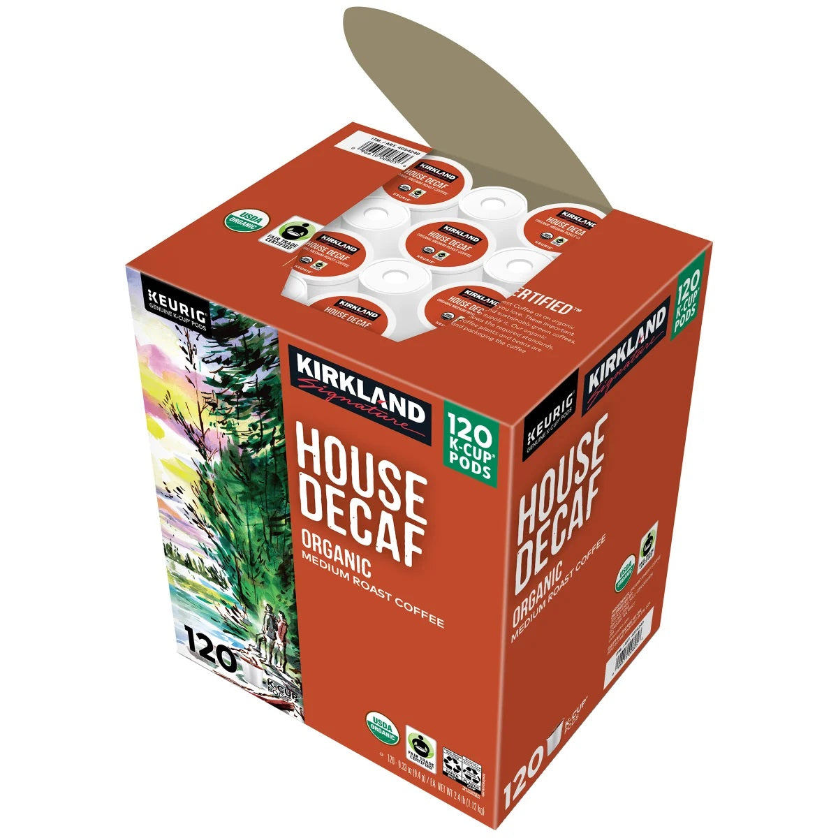 Kirkland Signature Coffee Organic House Decaf K-Cup Pod, 120-count