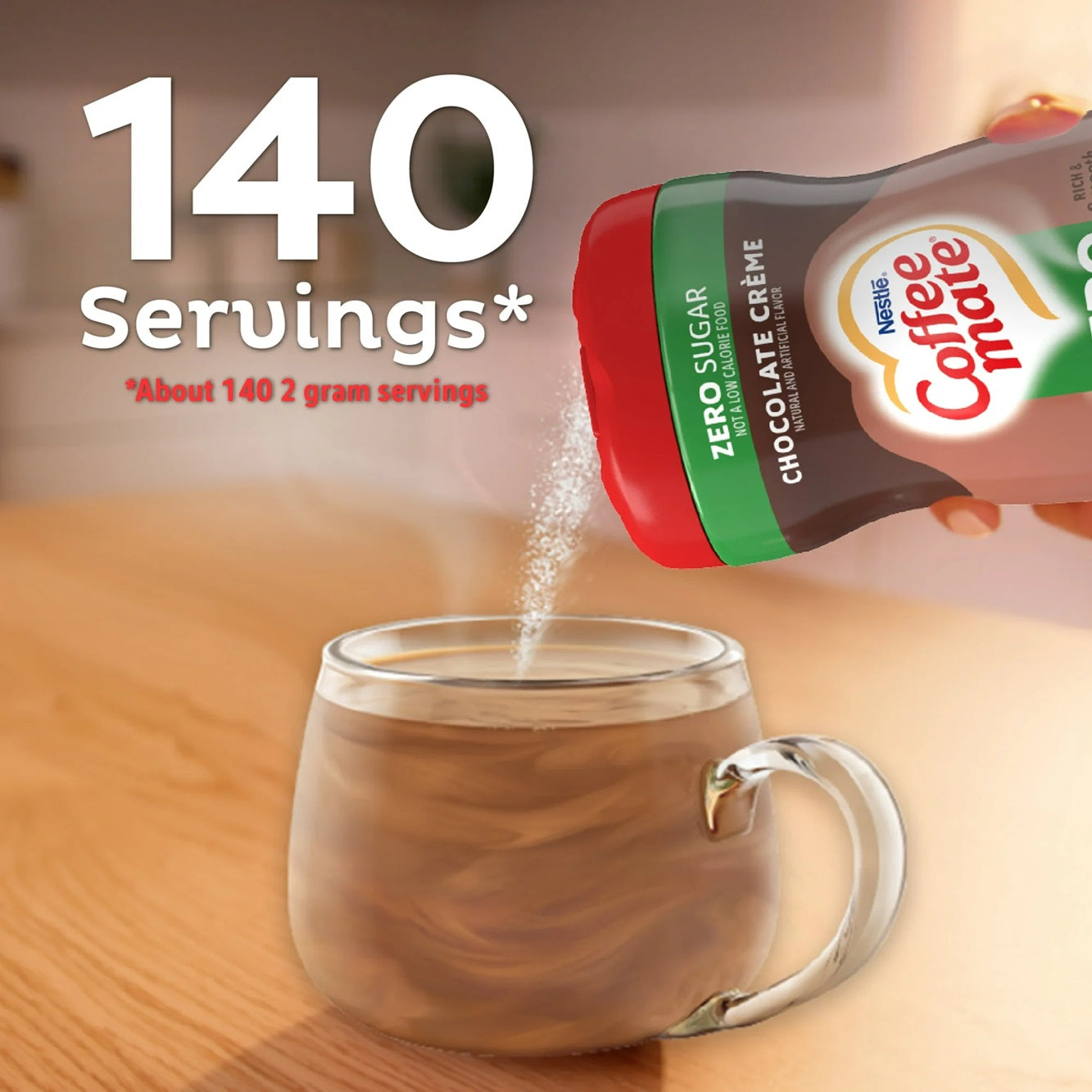 Nestle Coffee Mate, Chocolate Crème Sugar-Free Powdered Coffee Creamer, 10.2 oz