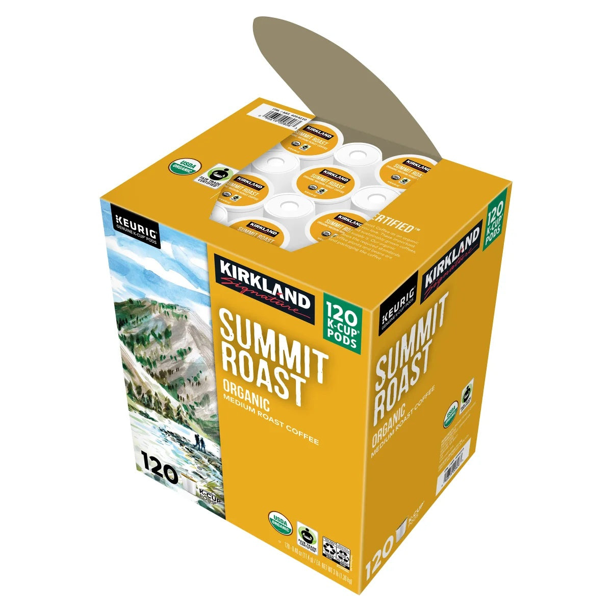 Kirkland Signature Coffee Organic Summit Roast K-Cup Pod, 120-count
