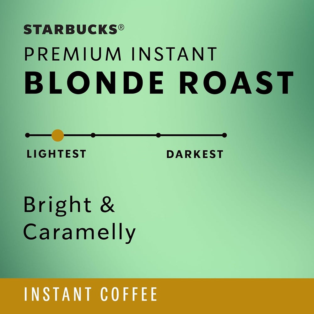 Starbucks Premium Instant Coffee, Blonde Roast, 100% Arabica Beans,3.17 Oz