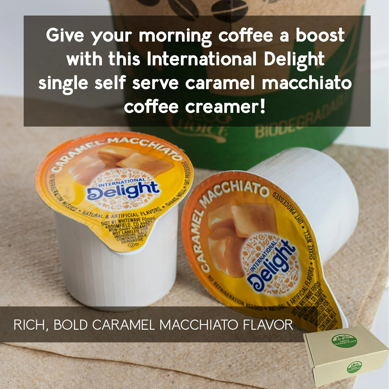 International Delight  CARAMEL MACCHIATO Coffee Creamer Singles, Sold by Pack of 20pcs
