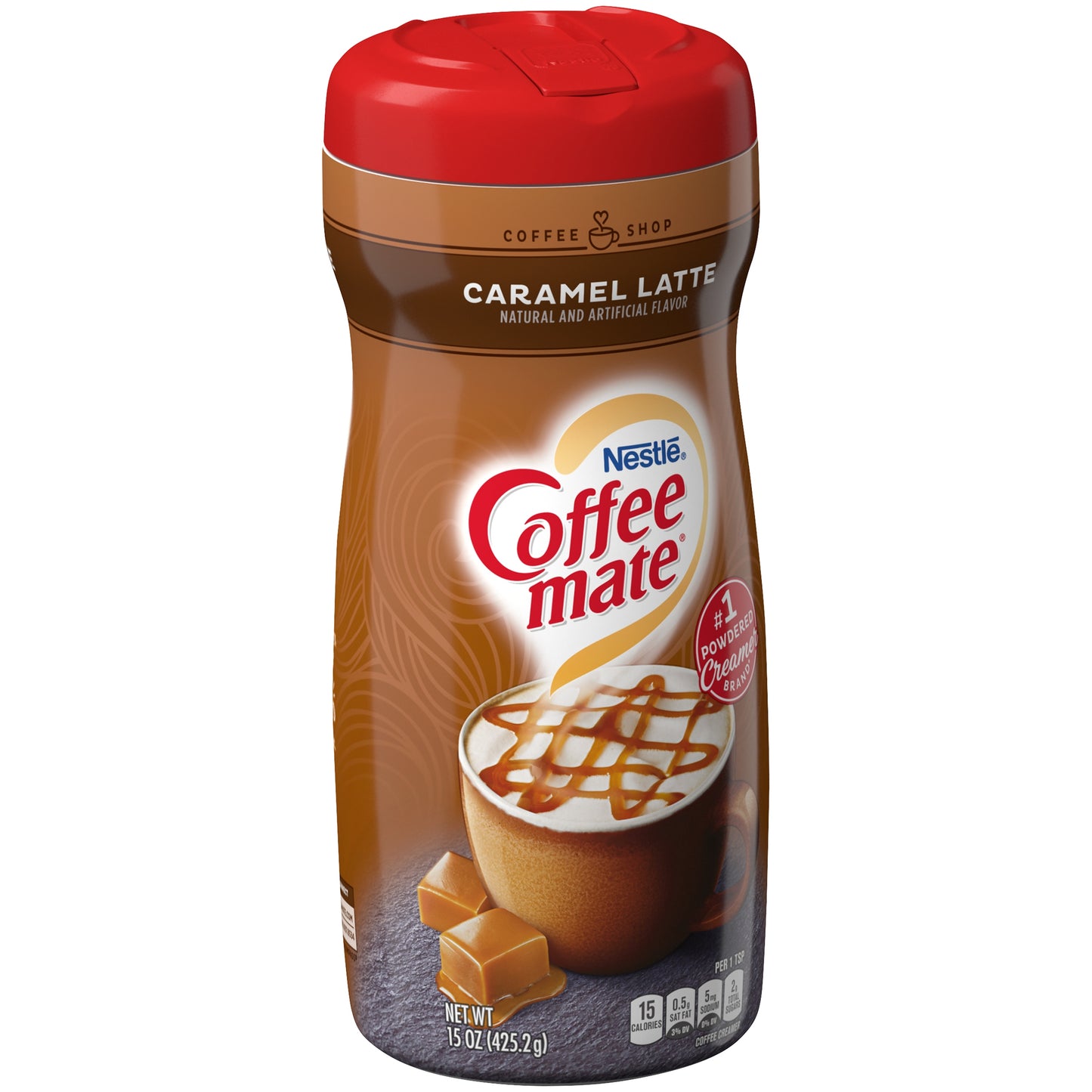 COFFEE MATE Caramel Latte Powder Coffee Creamer 15 Oz. Canister Non-dairy Lactose Free Creamer