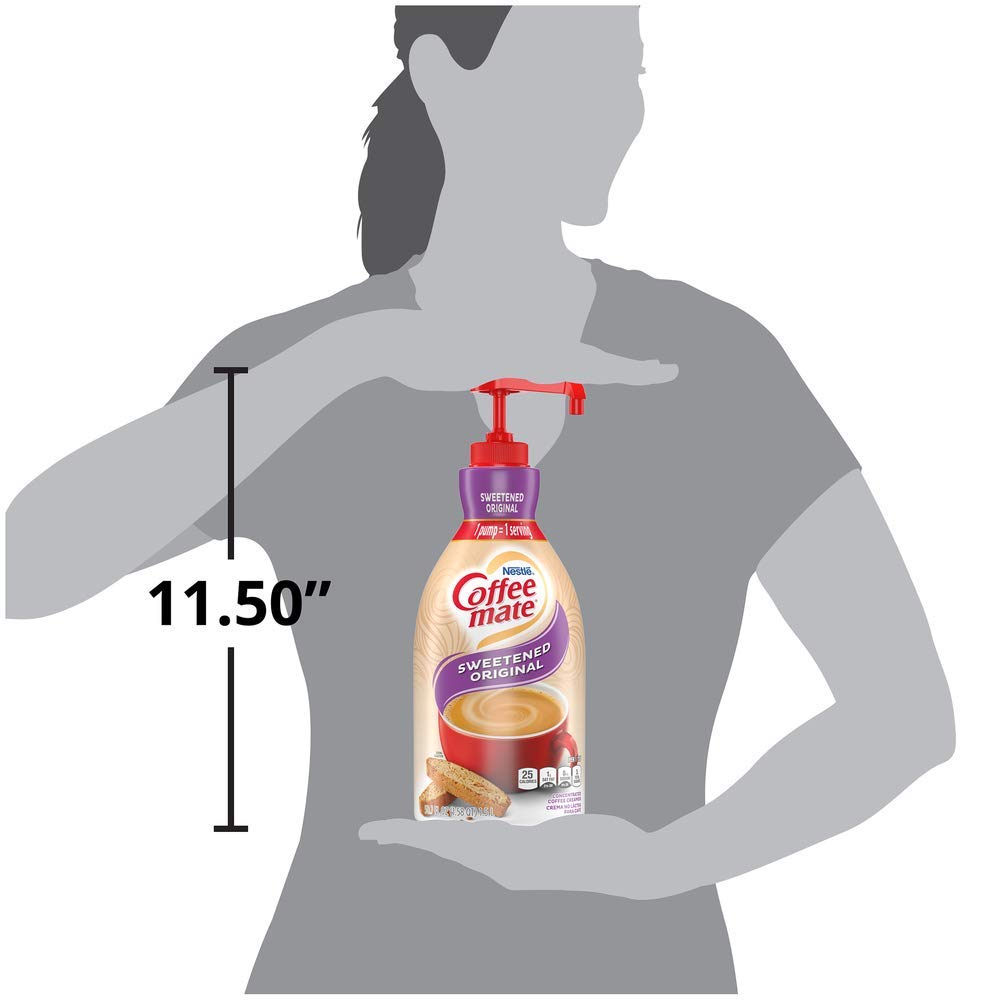 COFFEE MATE Sweetened Original Liquid Coffee Creamer, Coffee Creamer  | Pump Bottle, 50.7 Oz