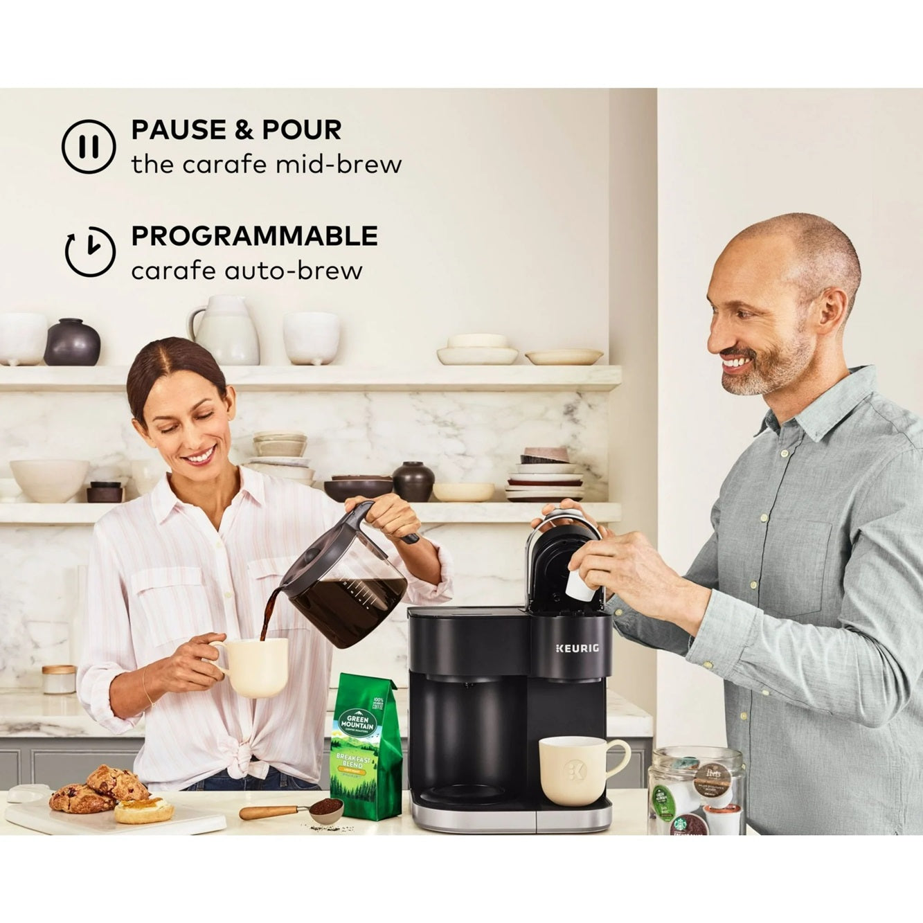Keurig K-Duo Single Serve K-Cup Pod & Carafe Coffee Maker, 110V,  Black