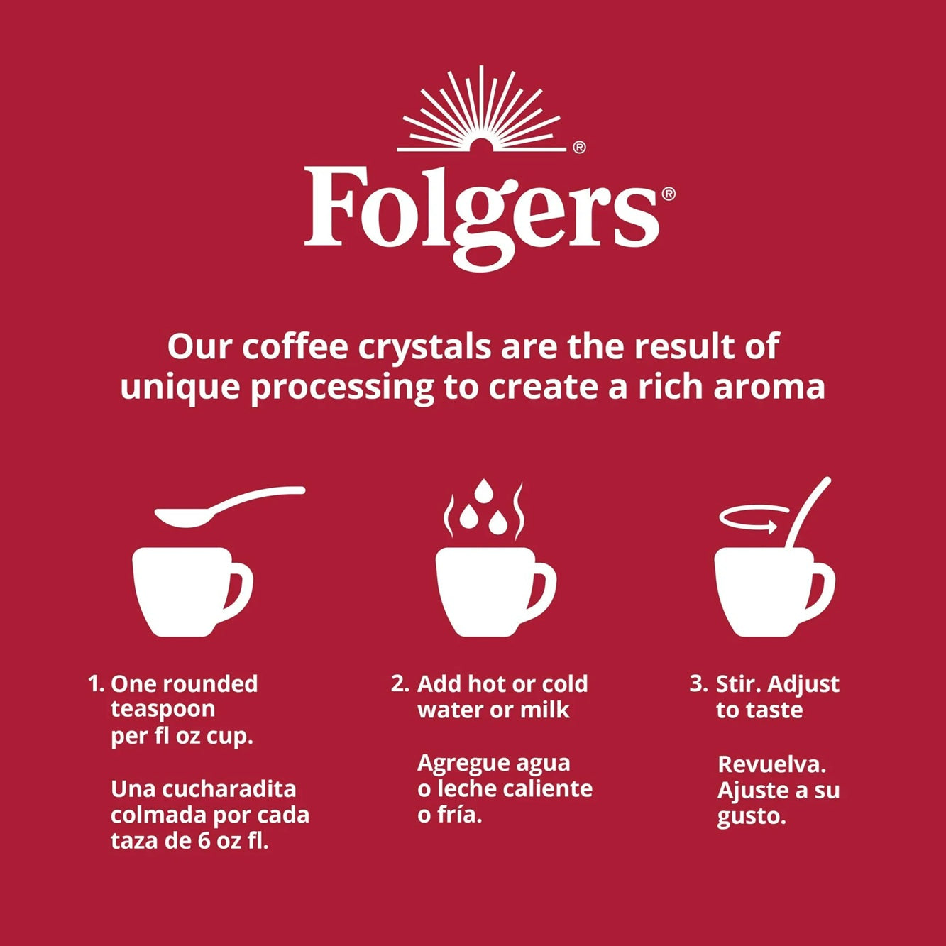 Folgers Classic Roast Instant Coffee, 12 oz Jar